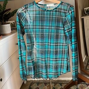Sweet Lilac green plaid sheer top, NWT, women’s M